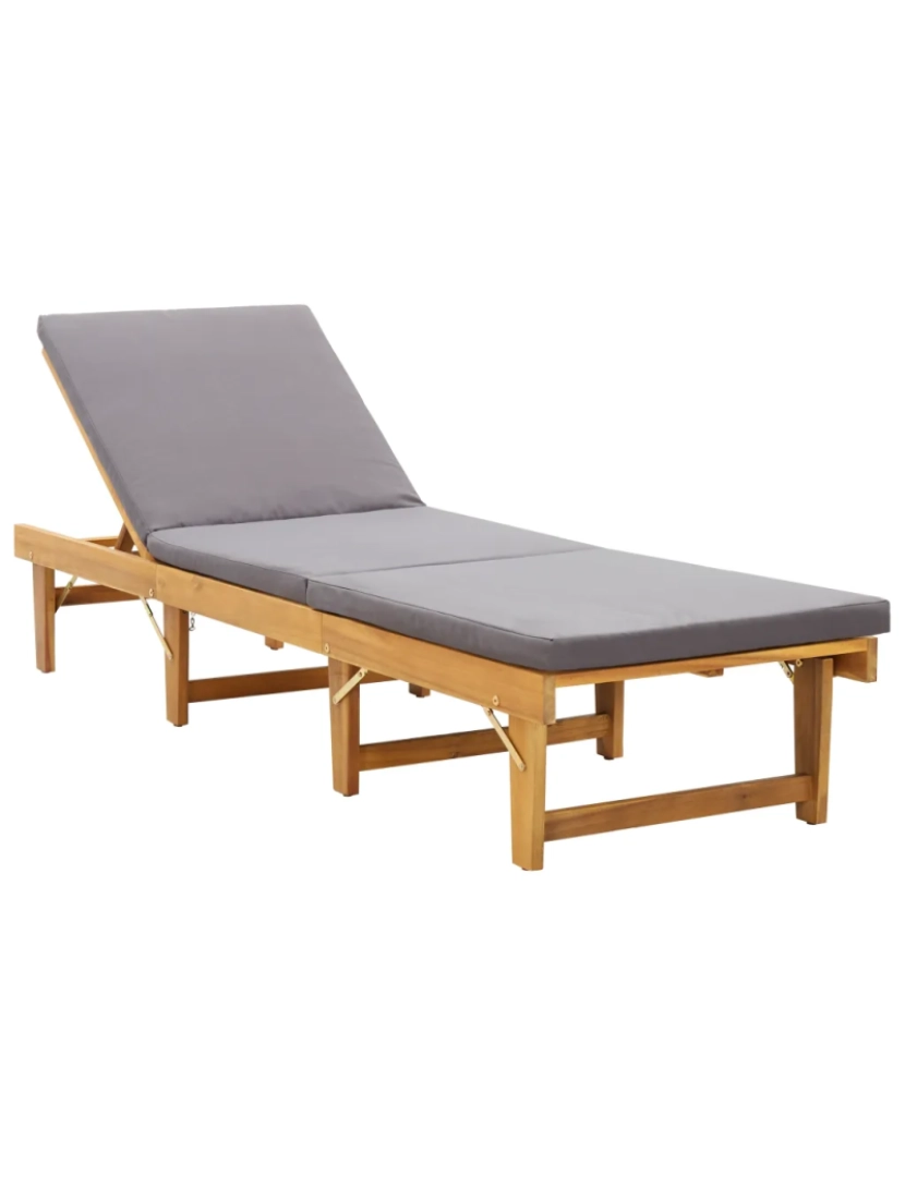 Vidaxl - espreguiçadeira，Cadeira de repouso，Cadeira de descanso dobrável com almofadão madeira acácia maciça CFW346131