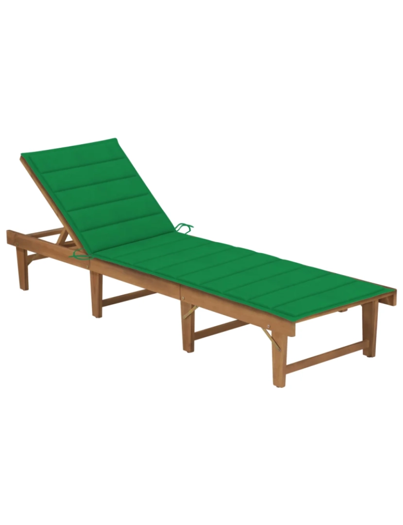 Vidaxl - espreguiçadeira，Cadeira de repouso，Cadeira de descanso dobrável com almofadão madeira acácia maciça CFW251652