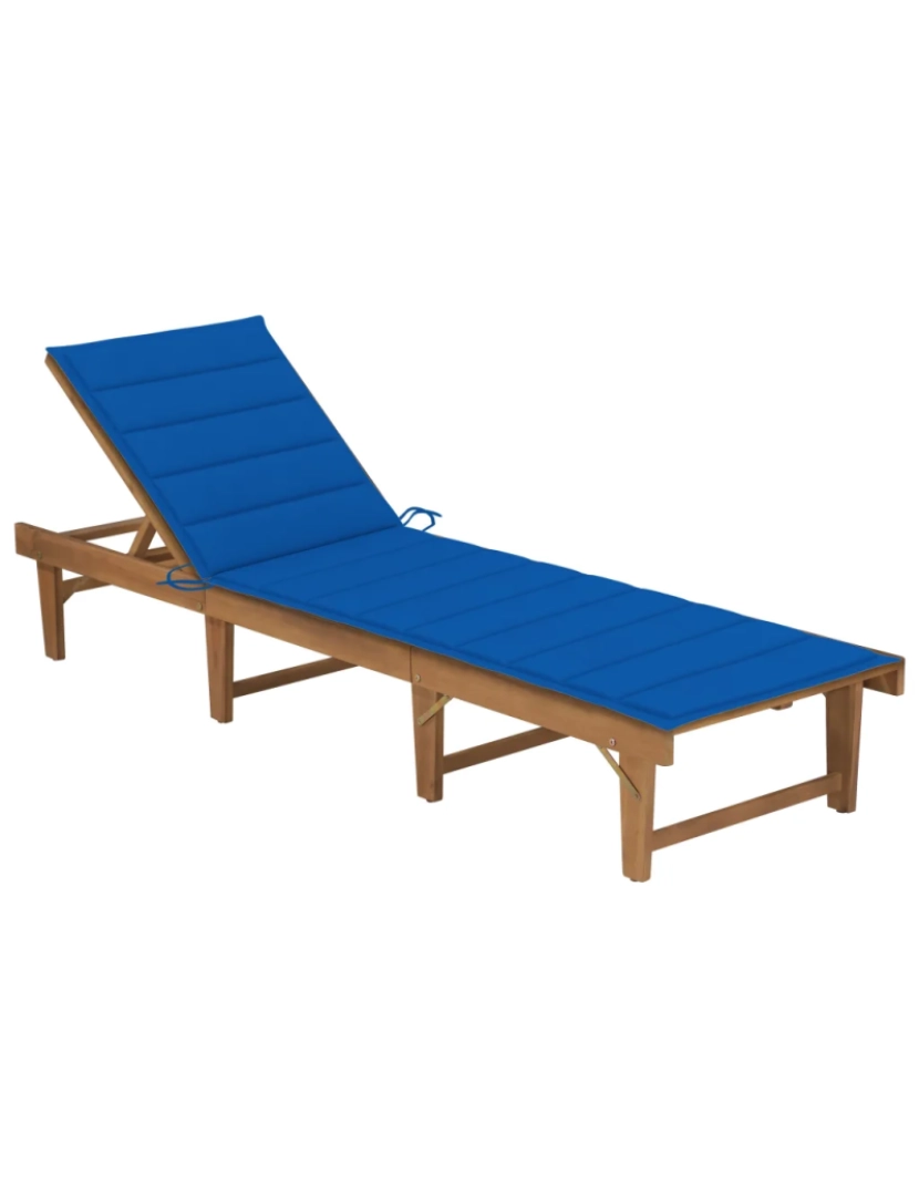 Vidaxl - espreguiçadeira，Cadeira de repouso，Cadeira de descanso dobrável com almofadão madeira acácia maciça CFW458082