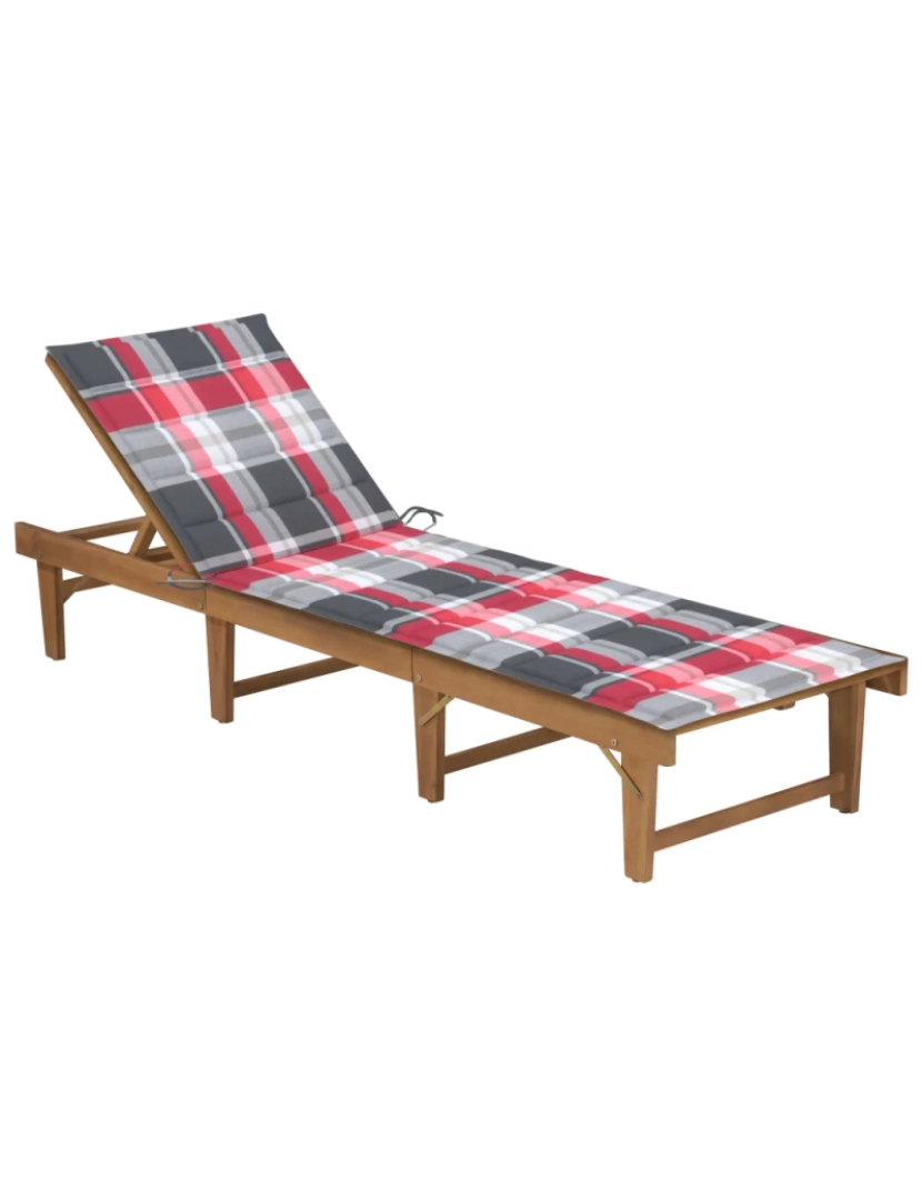 Vidaxl - espreguiçadeira，Cadeira de repouso，Cadeira de descanso dobrável com almofadão madeira acácia maciça CFW554621