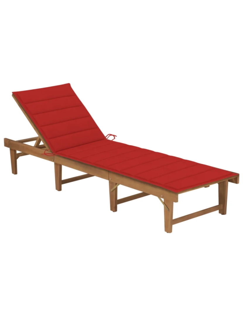 Vidaxl - espreguiçadeira，Cadeira de repouso，Cadeira de descanso dobrável com almofadão madeira acácia maciça CFW250860