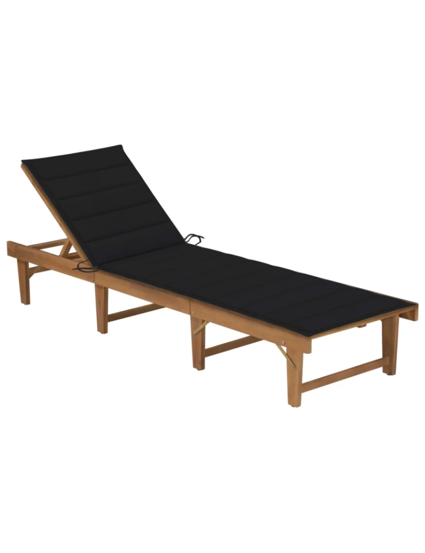 Vidaxl - espreguiçadeira，Cadeira de repouso，Cadeira de descanso dobrável com almofadão madeira acácia maciça CFW380146