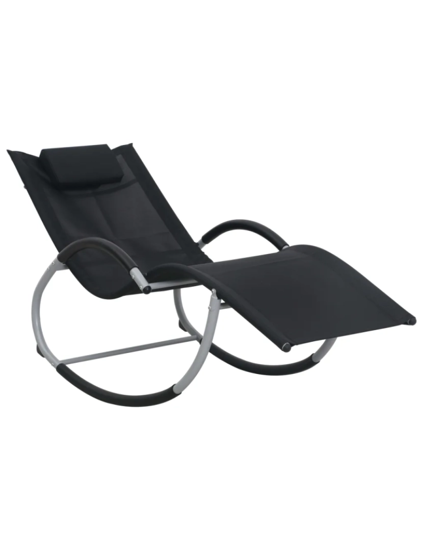 Vidaxl - espreguiçadeira，Cadeira de repouso，Cadeira de descanso dobrável com almofadão textilene preto CFW158913
