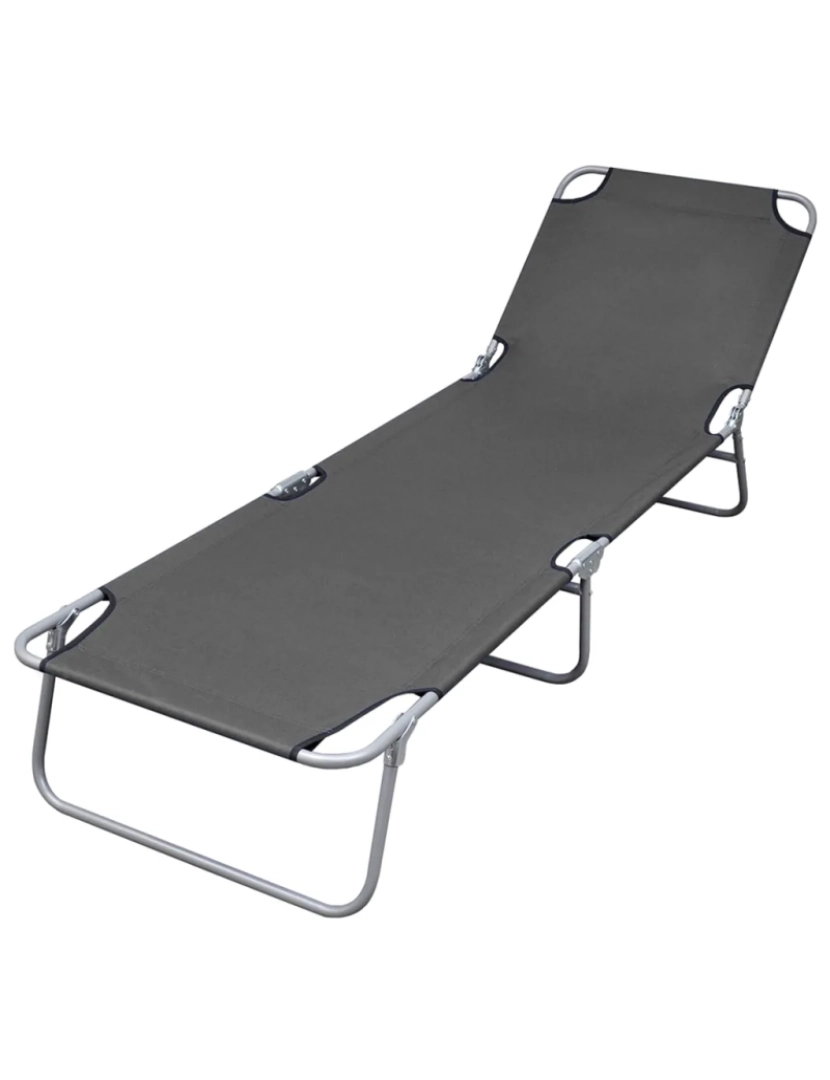 imagem de espreguiçadeira，Cadeira de repouso，Cadeira de descanso dobrável com encosto ajustável cinzento CFW3724601