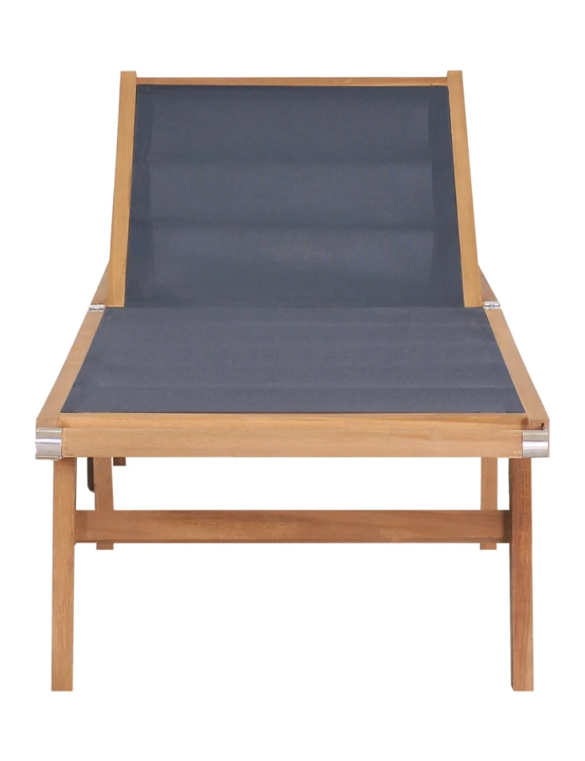 imagem de espreguiçadeira，Cadeira de repouso，Cadeira de descanso dobrável com rodas teca maciça e textilene CFW5019812