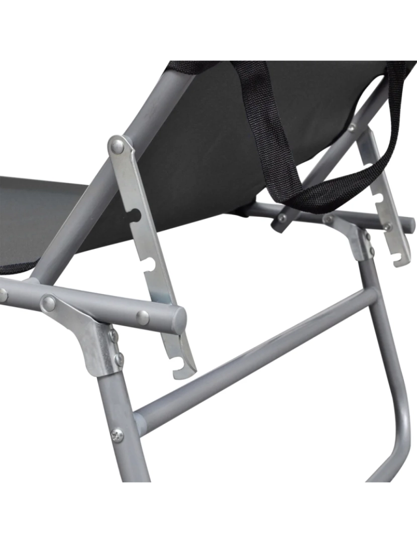 imagem de espreguiçadeira，Cadeira de repouso，Cadeira de descanso dobrável com toldo alumínio cinzento CFW1677775