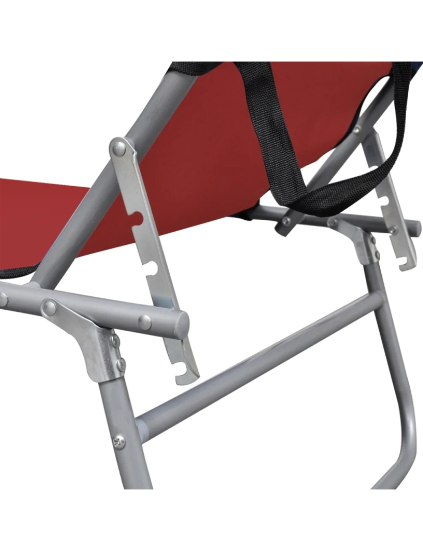 imagem de espreguiçadeira，Cadeira de repouso，Cadeira de descanso dobrável com toldo alumínio vermelho CFW4292825