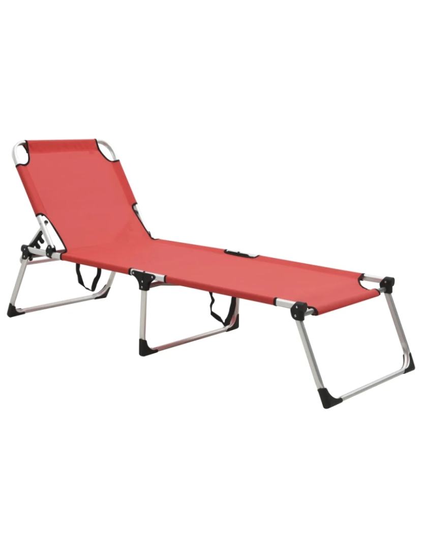 Vidaxl - espreguiçadeira，Cadeira de repouso，Cadeira de descanso dobrável extra alta idosos alumínio vermelho CFW770604