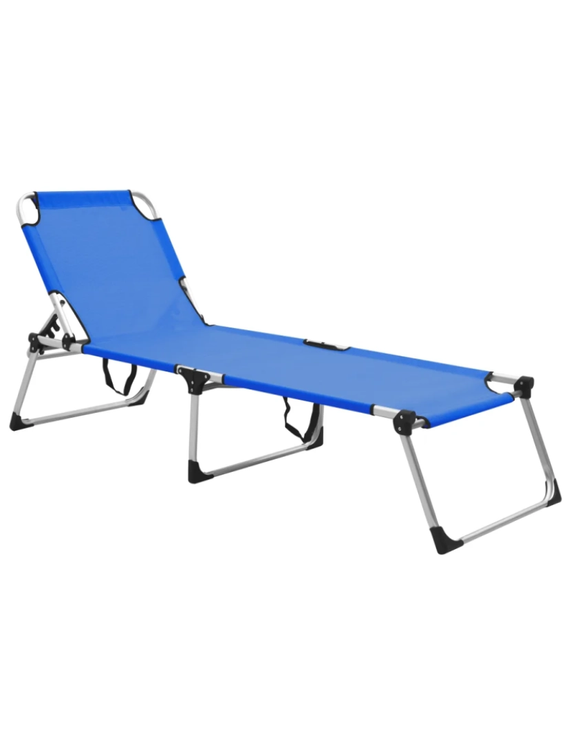 Vidaxl - espreguiçadeira，Cadeira de repouso，Cadeira de descanso dobrável extra alta para idosos alumínio azul CFW421268