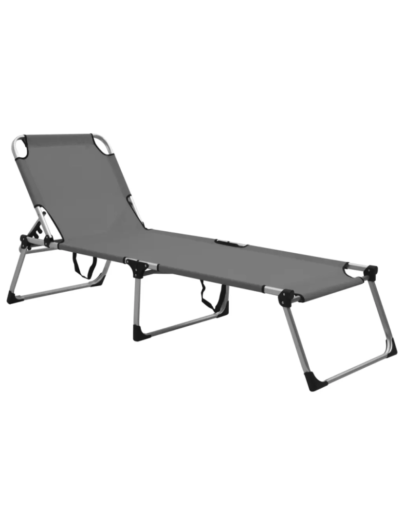 Vidaxl - espreguiçadeira，Cadeira de repouso，Cadeira de descanso dobrável extra alta para idosos alumínio cinza CFW628116
