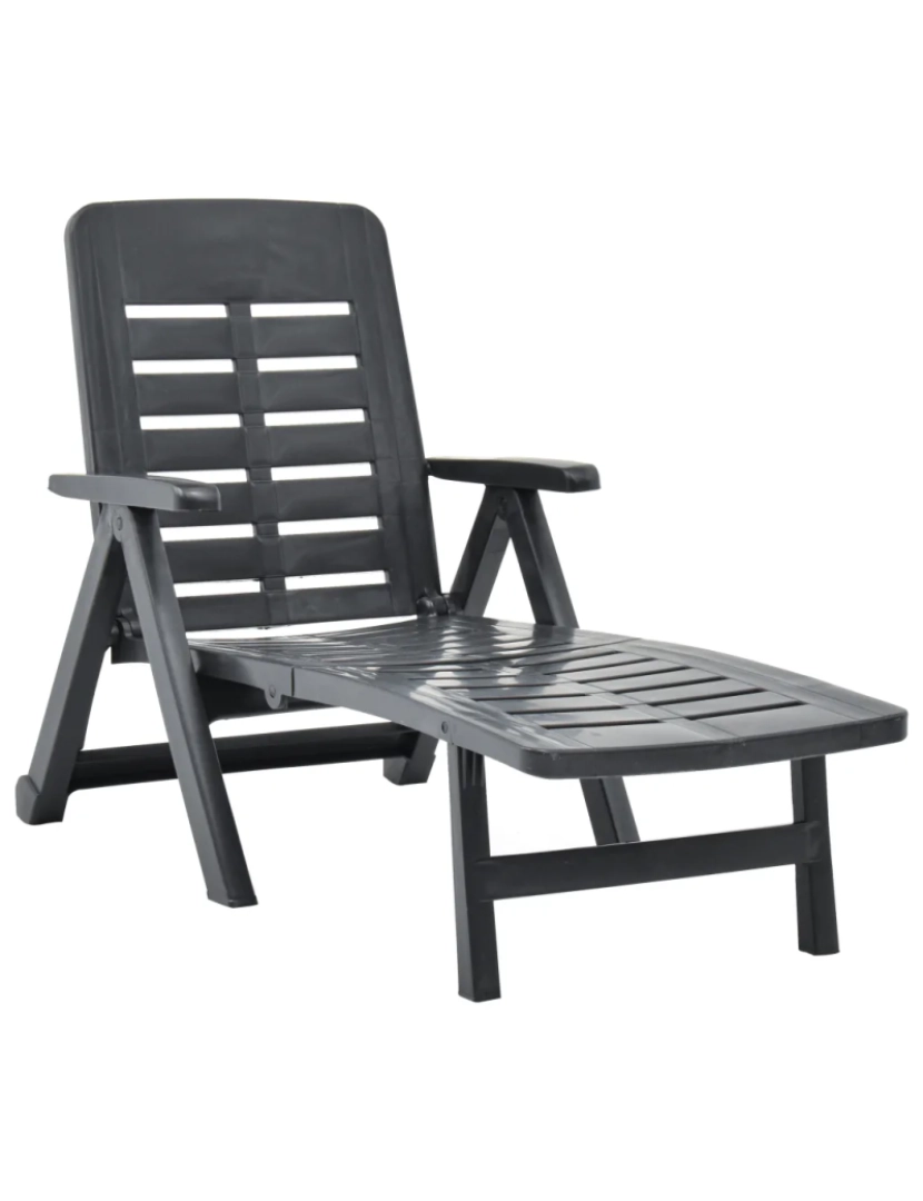 Vidaxl - espreguiçadeira，Cadeira de repouso，Cadeira de descanso dobrável plástico antracite CFW493946