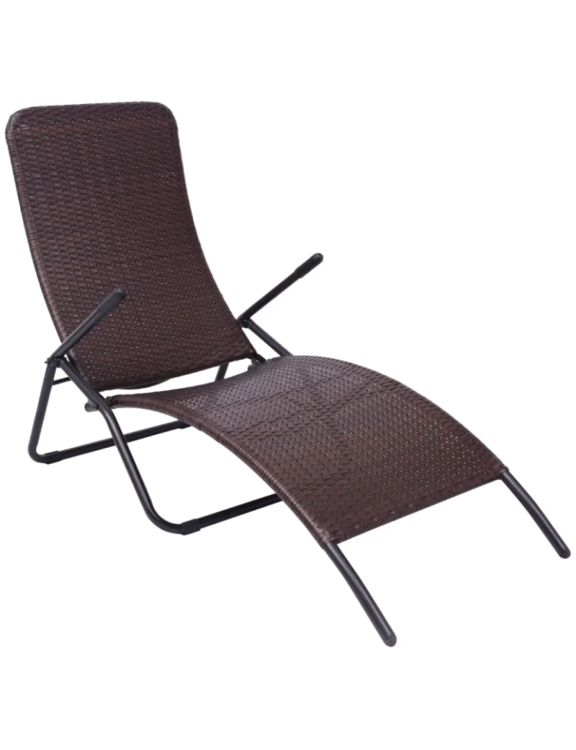 Vidaxl - espreguiçadeira，Cadeira de repouso，Cadeira de descanso dobrável vime PE castanho CFW560025
