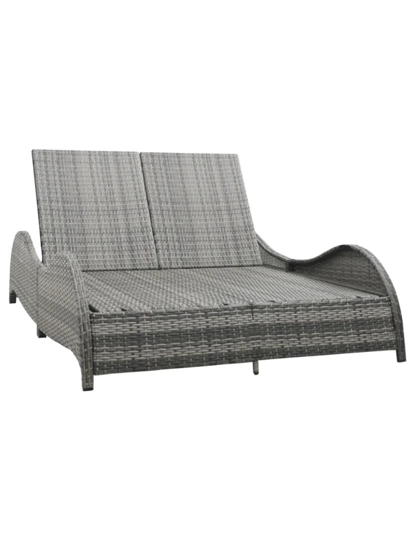 Vidaxl - espreguiçadeira，Cadeira de repouso，Cadeira de descanso dupla com almofadão vime PE antracite CFW220630
