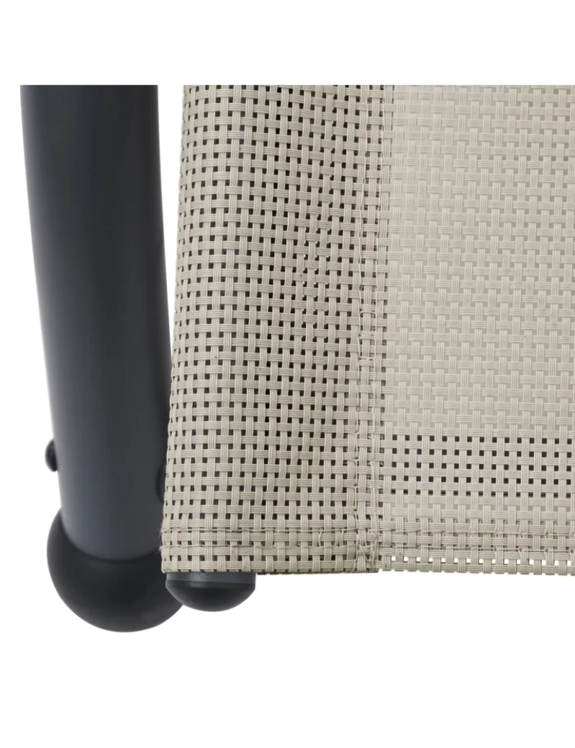 imagem de espreguiçadeira，Cadeira de repouso，Cadeira de descanso dupla com toldo textilene cor creme CFW4624586