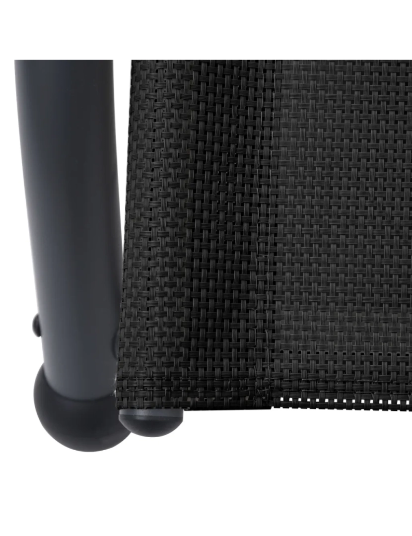 imagem de espreguiçadeira，Cadeira de repouso，Cadeira de descanso dupla com toldo textilene preto CFW4560376