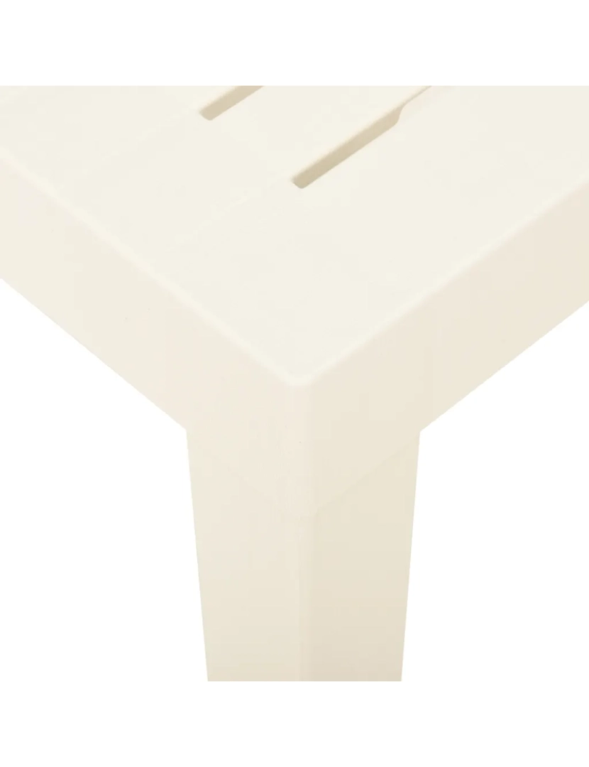 imagem de Mesa de jardim，Mesa exterior，Mesa de jantar 79x65x72 cm plástico branco CFW5669124