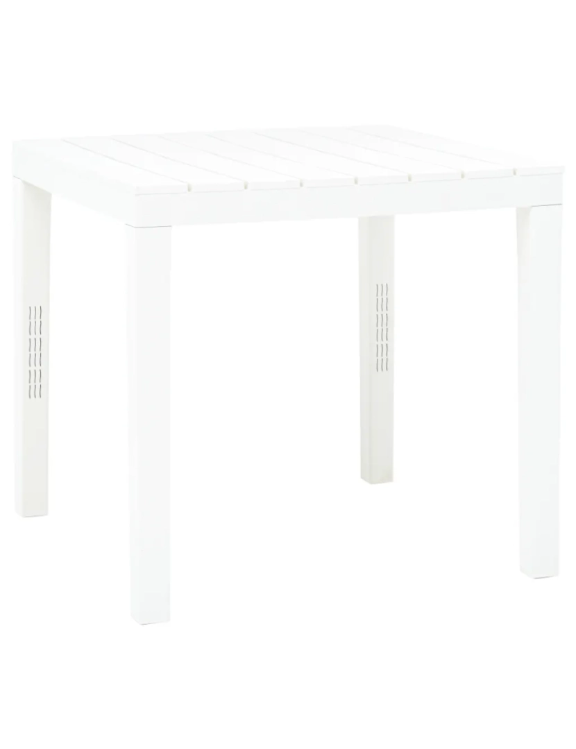 imagem de Mesa de jardim，Mesa exterior，Mesa de jantar com 2 bancos plástico branco CFW7663454