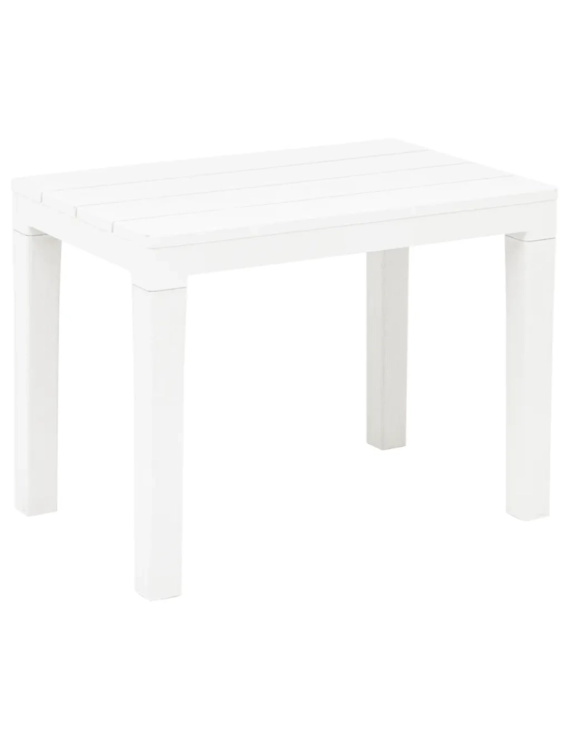 imagem de Mesa de jardim，Mesa exterior，Mesa de jantar com 2 bancos plástico branco CFW7663457
