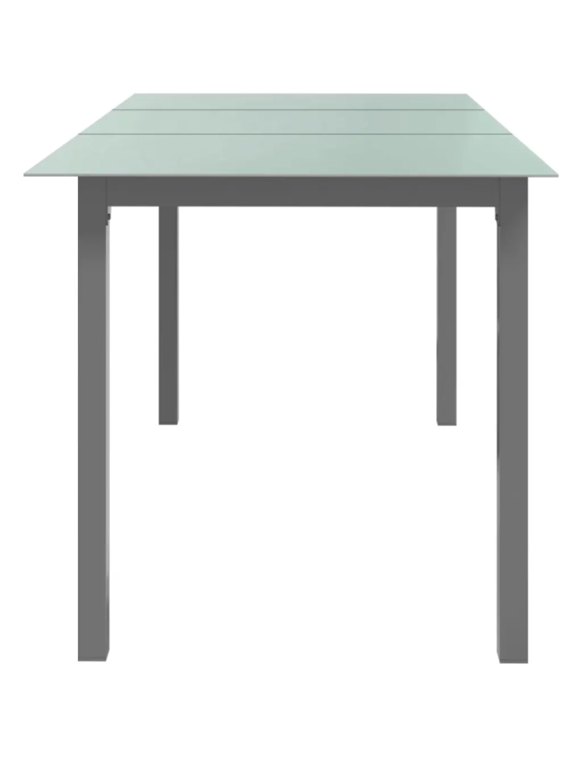 imagem de Mesa de jardim，Mesa exterior，Mesa de jantar em alumínio e vidro 150x90x74 cm cinzento-claro CFW8327133