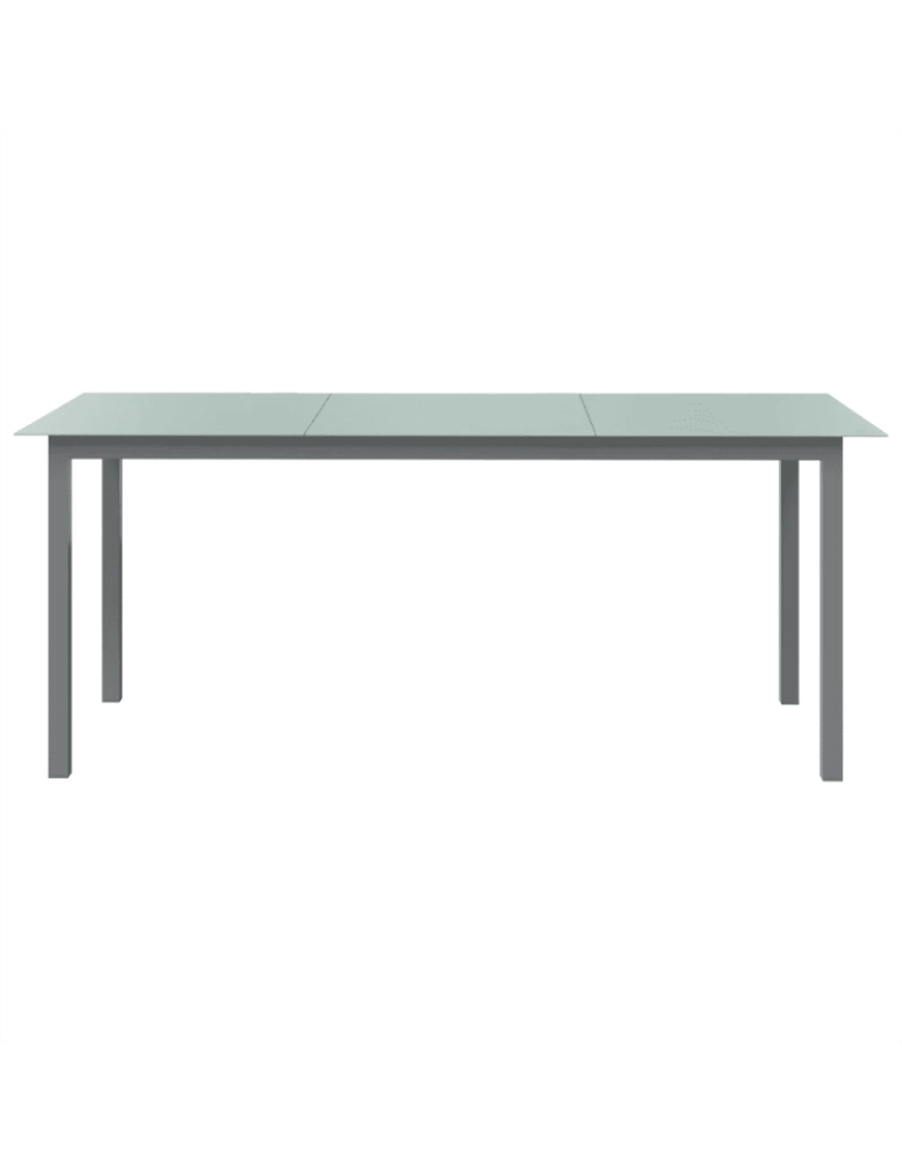 imagem de Mesa de jardim，Mesa exterior，Mesa de jantar em alumínio e vidro 190x90x74 cm cinzento-claro CFW1315232