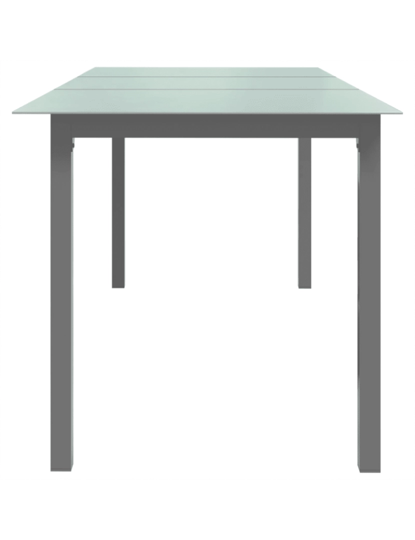 imagem de Mesa de jardim，Mesa exterior，Mesa de jantar em alumínio e vidro 190x90x74 cm cinzento-claro CFW1315233