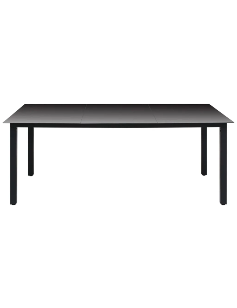 imagem de Mesa de jardim，Mesa exterior，Mesa de jantar em alumínio e vidro 190x90x74 cm preto CFW9524122