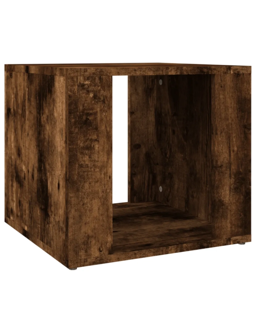 imagem de Mesa de cabeceira Mesa Auxiliar Moderna  41x40x36 cm derivados madeira carvalho fumado CFW8574212