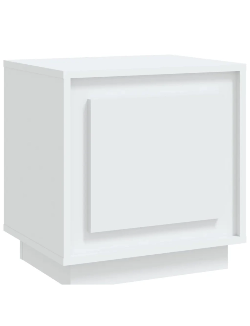 imagem de Mesa de cabeceira Mesa Auxiliar Moderna  44x35x45 cm derivados de madeira branco CFW8616632