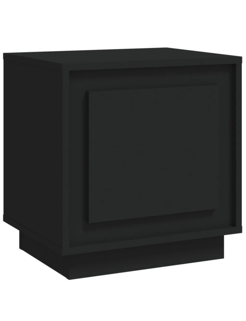 imagem de Mesa de cabeceira Mesa Auxiliar Moderna  44x35x45 cm derivados de madeira preto CFW1173352