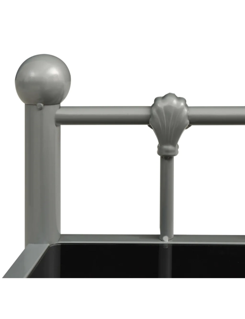 imagem de Mesa de cabeceira Mesa Auxiliar Moderna  45x34,5x60,5cm metal e vidro cinzento e preto CFW4859355