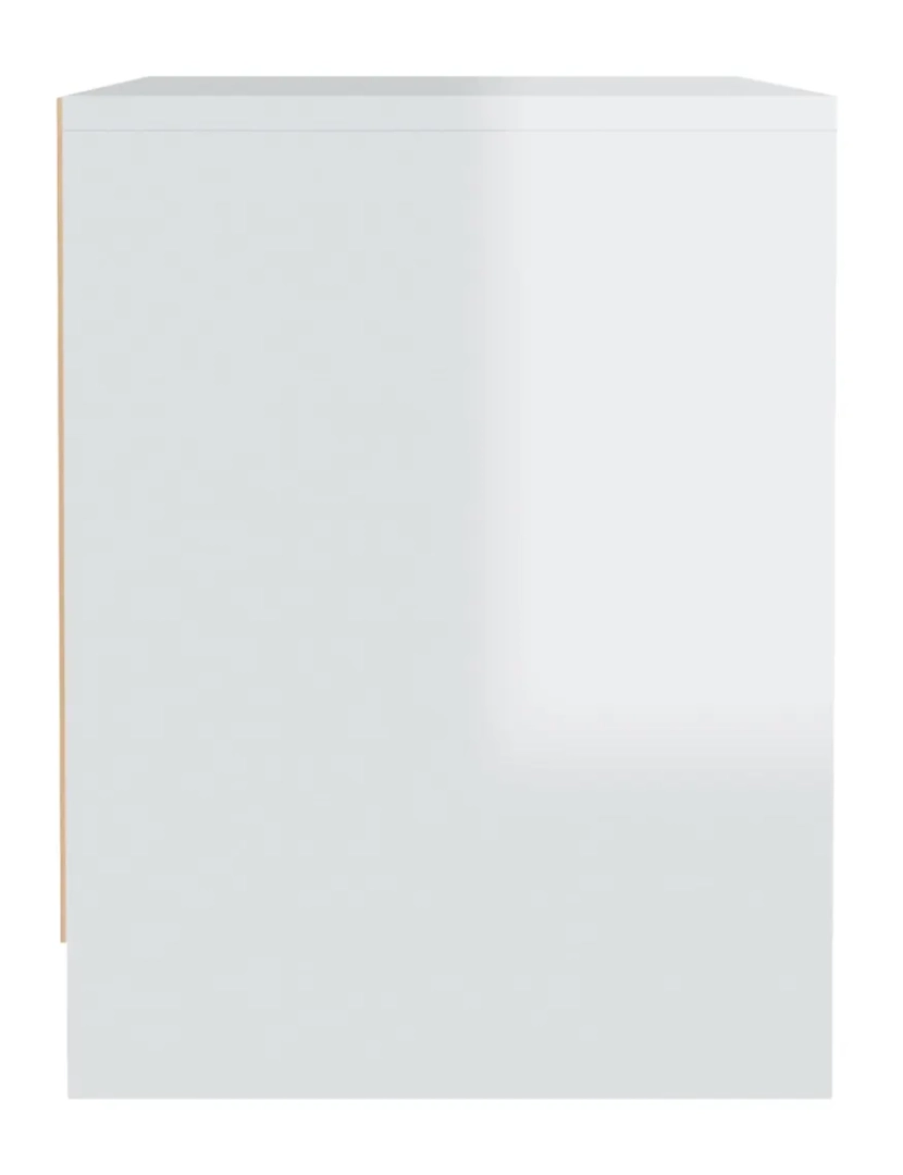 imagem de Mesa de cabeceira Mesa Auxiliar Moderna  45x34x44,5 cm contraplacado branco brilhante CFW3597476