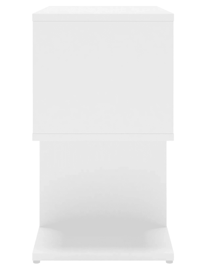 imagem de Mesa de cabeceira Mesa Auxiliar Moderna  50x30x51,5 cm contraplacado branco CFW2835886