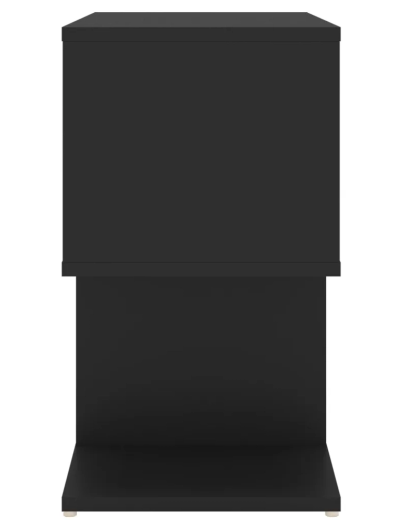 imagem de Mesa de cabeceira Mesa Auxiliar Moderna  50x30x51,5 cm contraplacado preto CFW4236556