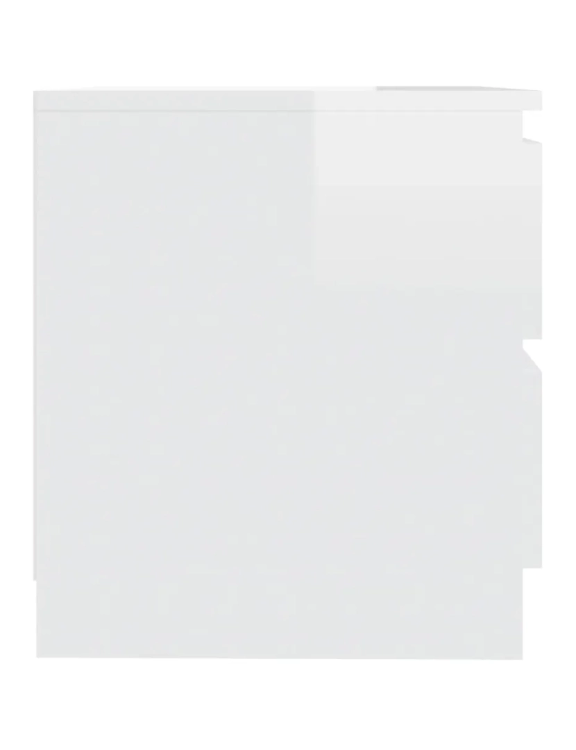 imagem de Mesa de cabeceira Mesa Auxiliar Moderna  50x39x43,5 cm contraplacado branco brilhante CFW2853774