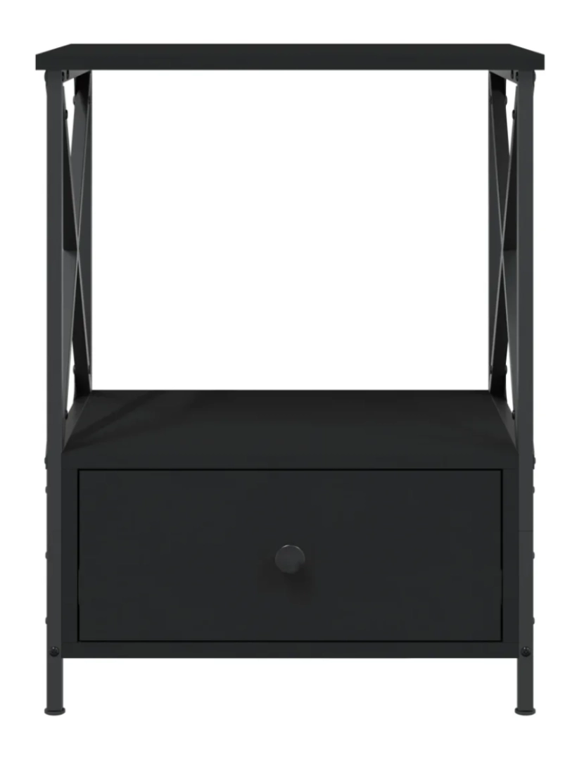 imagem de Mesa de cabeceira Mesa Auxiliar Moderna  50x41x65 cm derivados de madeira preto CFW6044365