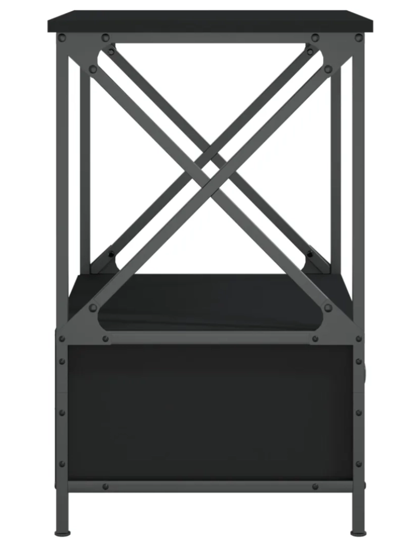 imagem de Mesa de cabeceira Mesa Auxiliar Moderna  50x41x65 cm derivados de madeira preto CFW6044367