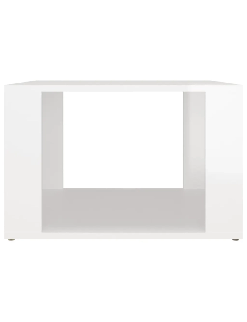 imagem de Mesa de cabeceira Mesa Auxiliar Moderna  57x55x36cm derivados madeira branco brilhante CFW2829165