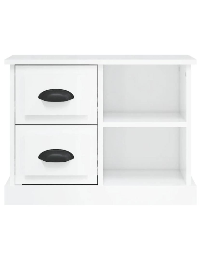 imagem de Mesa de cabeceira Mesa Auxiliar Moderna  60x35,5x45 cm branco brilhante CFW5801957