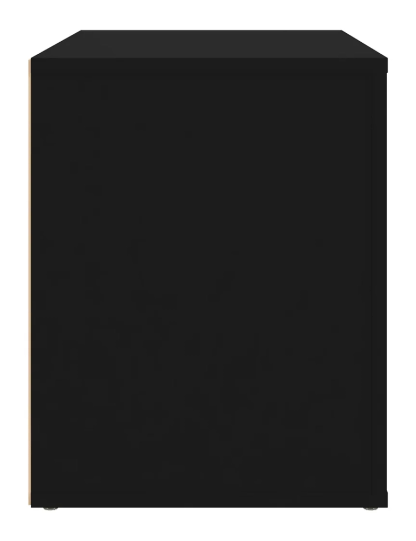 imagem de Mesa de cabeceira Mesa Auxiliar Moderna  60x36x45 cm derivados de madeira preto CFW8129586