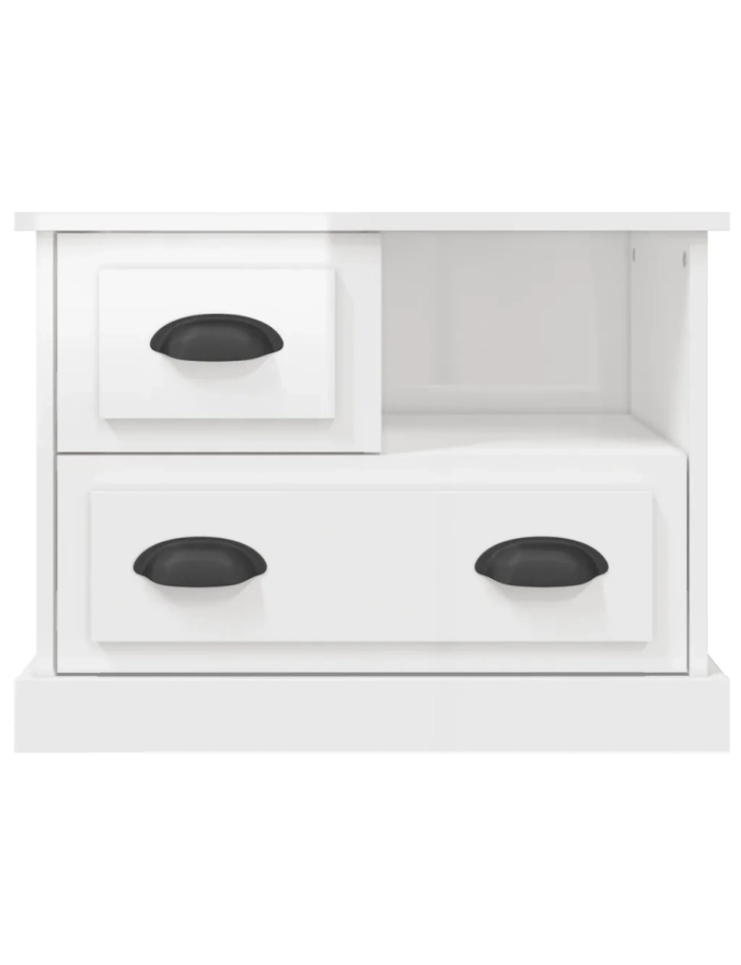 imagem de Mesa de cabeceira Mesa Auxiliar Moderna  60x39x45 cm branco brilhante CFW4218647