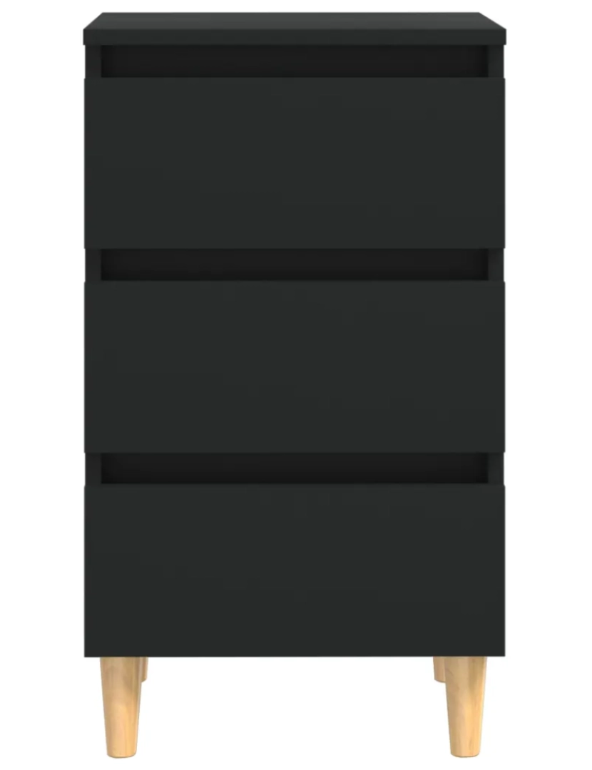 imagem de Mesa de cabeceira Mesa Auxiliar Moderna  c/ pernas de madeira 40x35x69 cm preto CFW3715965