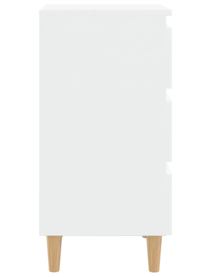 imagem de Mesa de cabeceira Mesa Auxiliar Moderna  c/ pernas em madeira maciça 40x35x69cm branco CFW7564316