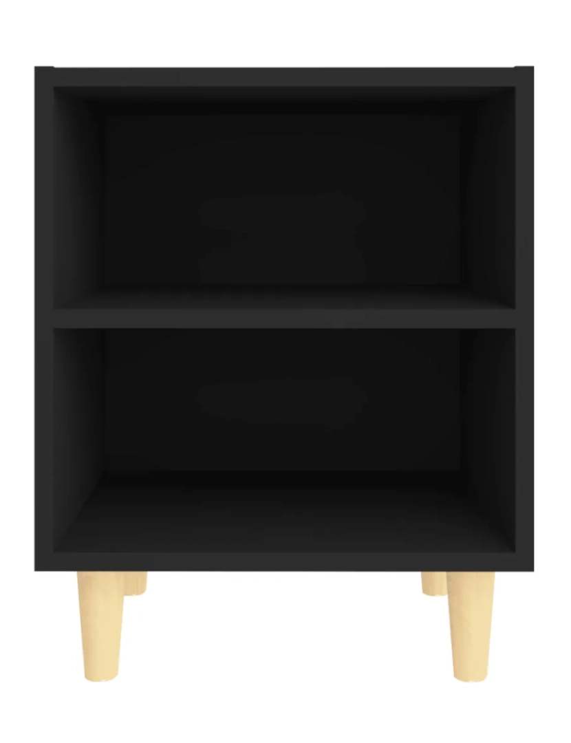 imagem de Mesa de cabeceira Mesa Auxiliar Moderna  c/ pernas madeira maciça 40x30x50 cm preto CFW1642614
