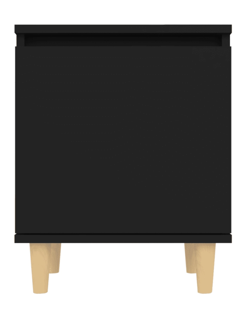 imagem de Mesa de cabeceira Mesa Auxiliar Moderna  c/ pernas madeira maciça 40x30x50 cm preto CFW1257116