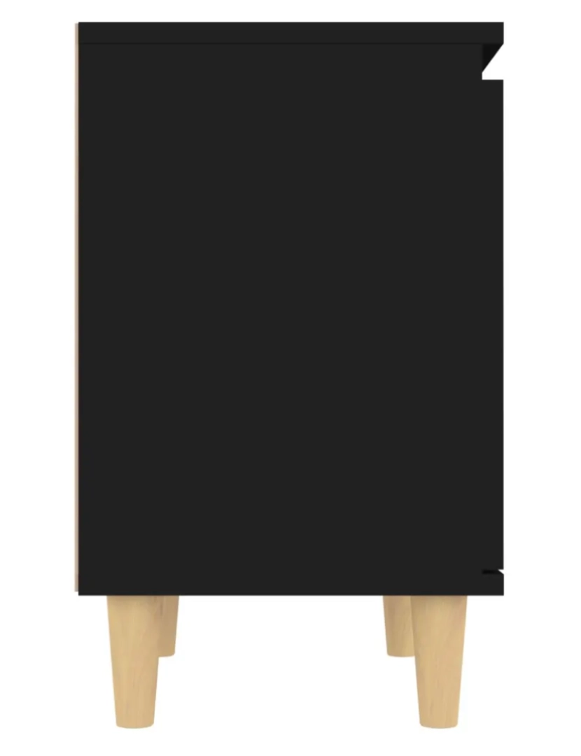 imagem de Mesa de cabeceira Mesa Auxiliar Moderna  c/ pernas madeira maciça 40x30x50 cm preto CFW1257117