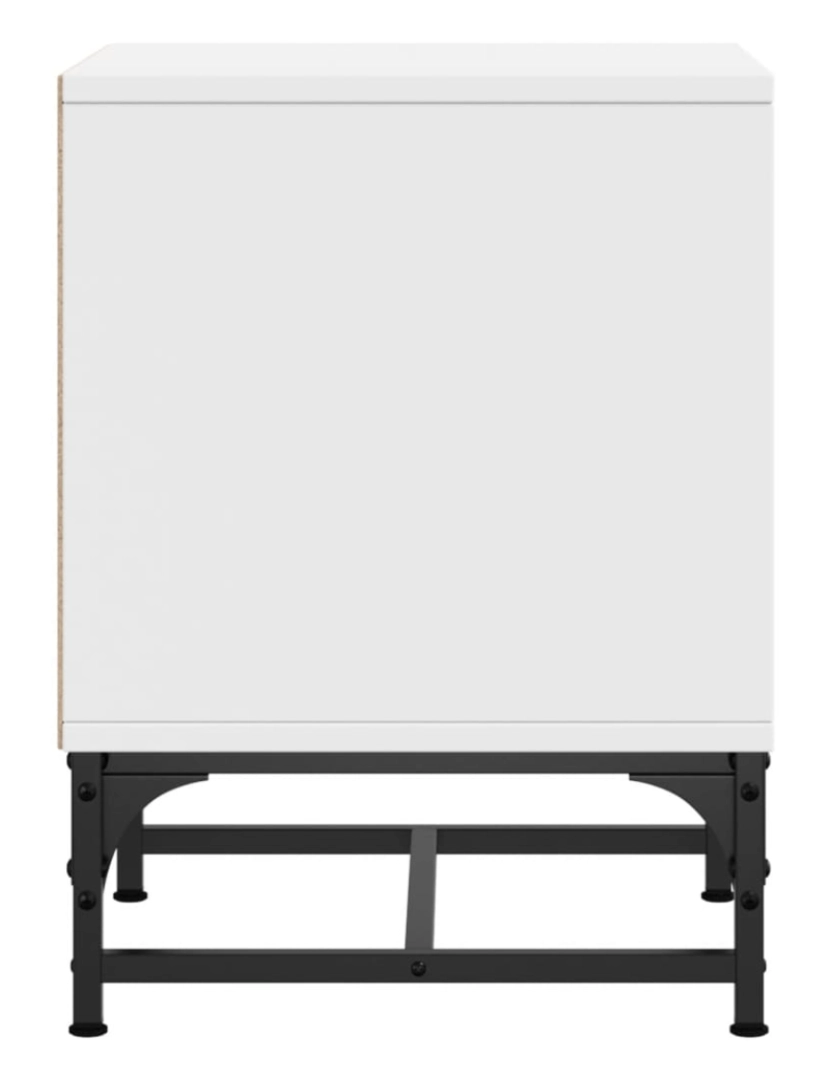 imagem de Mesa de cabeceira Mesa Auxiliar Moderna  c/ porta de vidro 35x37x50 cm branco CFW4015127