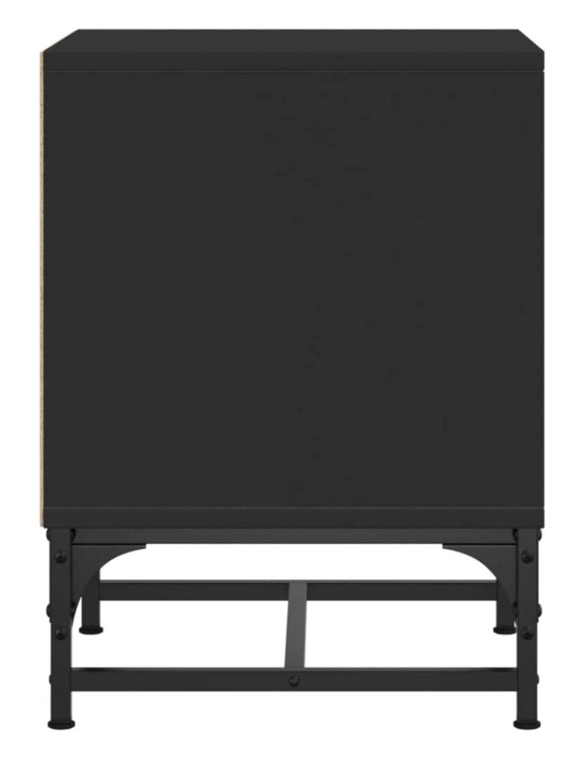 imagem de Mesa de cabeceira Mesa Auxiliar Moderna  c/ porta de vidro 35x37x50 cm preto CFW7585997