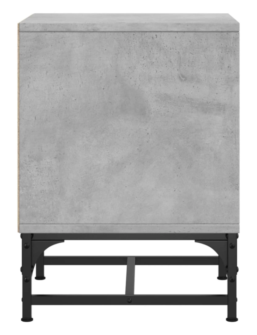 imagem de Mesa de cabeceira Mesa Auxiliar Moderna  c/ porta de vidro 35x37x50cm cinzento cimento CFW2546267