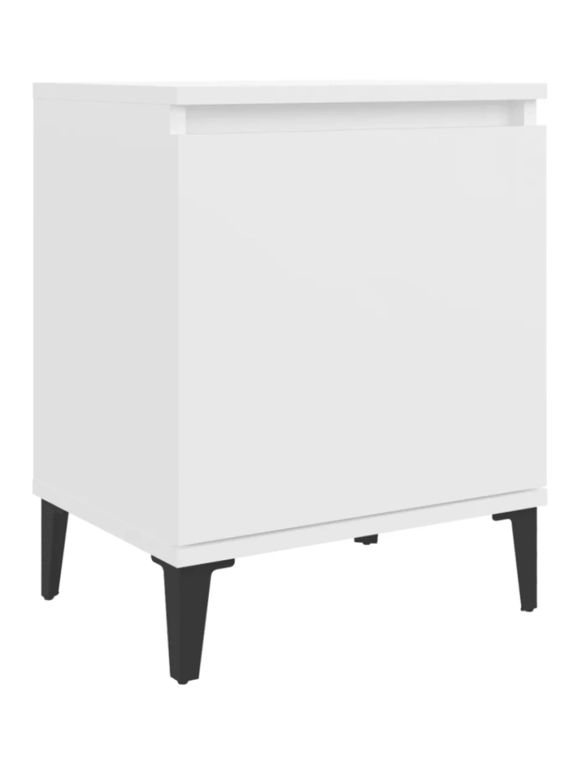 imagem de Mesa de cabeceira Mesa Auxiliar Moderna  com pernas em metal 40x30x50 cm branco CFW2526272