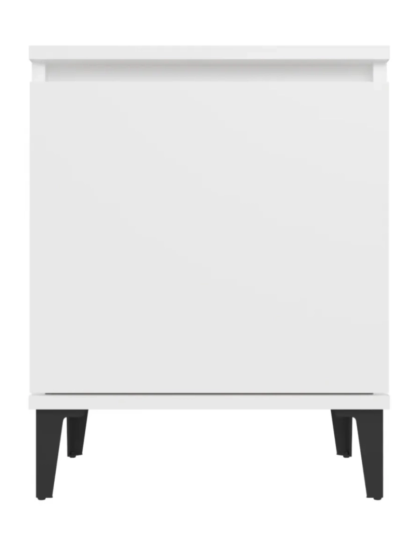 imagem de Mesa de cabeceira Mesa Auxiliar Moderna  com pernas em metal 40x30x50 cm branco CFW2526276